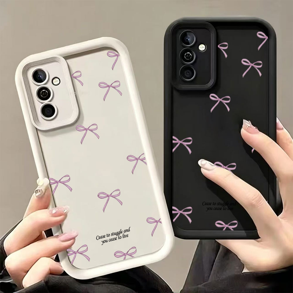 Samsung Galaxy S25 - Roze strikprint zachte TPU telefoonhoes voor