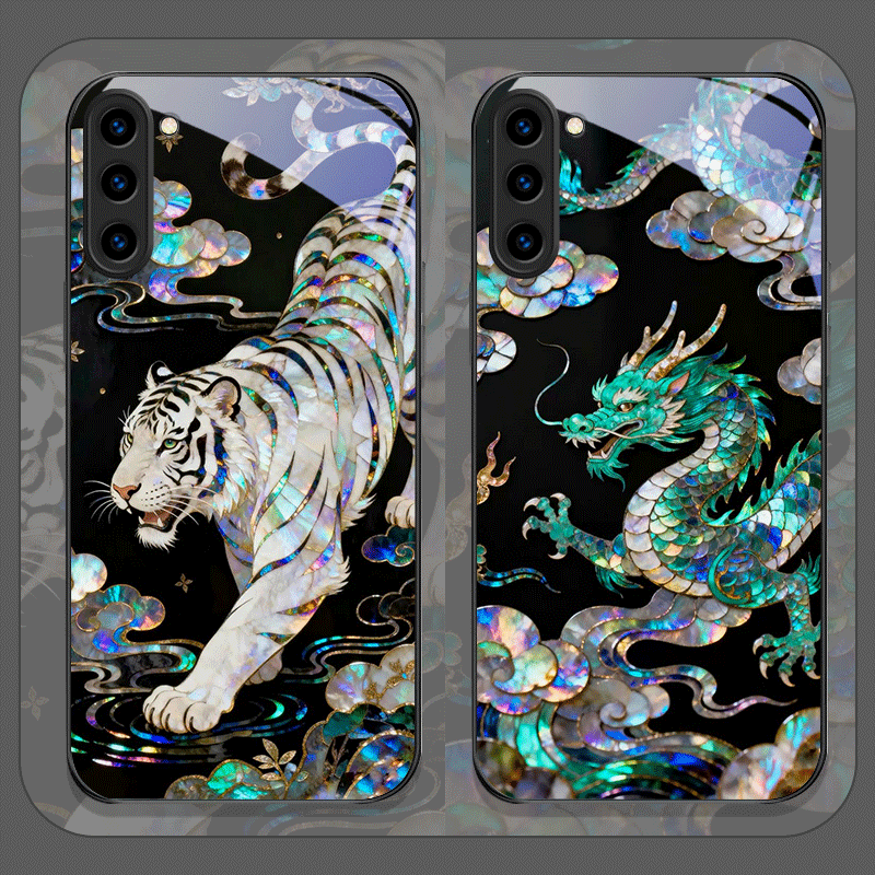Samsung Galaxy S25 - Stijlvolle tijger-draak marmerstructuur geprinte gehard glazen