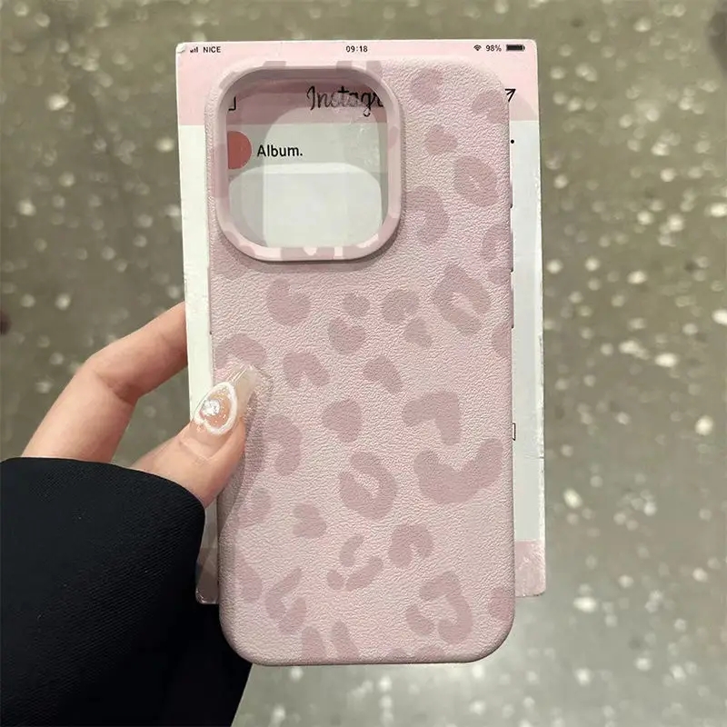 Xiaomi Redmi Note 14 - Roze Luipaard Print Lichee Patroon Siliconen
